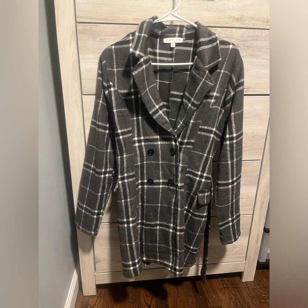 Hyfve brand new size large gray plaid jacket